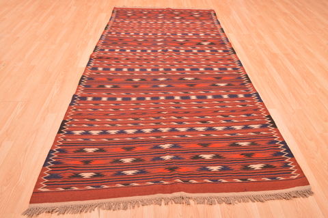 Kilim Red Runner Hand Knotted 48 X 96 Area Rug 100-76474 Image 1
