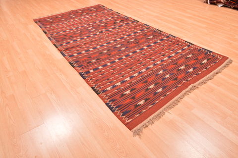 Kilim Red Runner Hand Knotted 48 X 96 Area Rug 100-76474 Image 2
