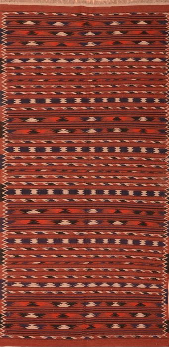 Kilim Red Runner Hand Knotted 48 X 96 Area Rug 100-76474 Image 0