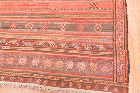 Kilim Red Hand Knotted 411 X 95 Area Rug 100-76480 Image 11