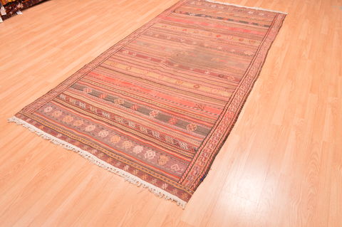 Kilim Red Hand Knotted 411 X 95 Area Rug 100-76480 Image 2