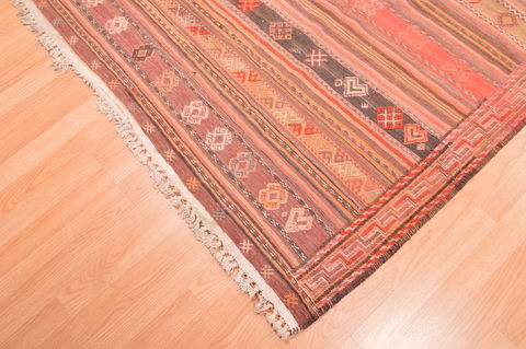 Kilim Red Hand Knotted 411 X 95 Area Rug 100-76480 Image 6