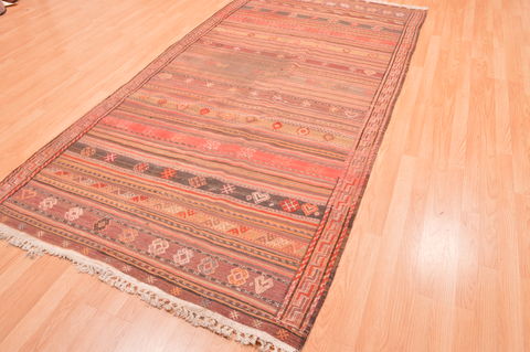 Kilim Red Hand Knotted 411 X 95 Area Rug 100-76480 Image 7