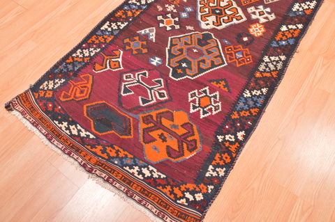 Kilim Red Hand Knotted 31 X 511 Area Rug 100-76484 Image 1
