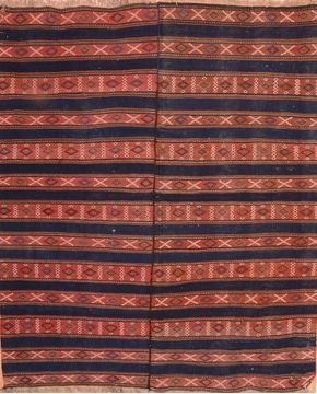 Kilim Red Hand Knotted 6'2" X 7'4"  Area Rug 100-76488