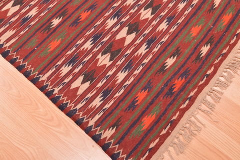 Kilim Red Hand Knotted 49 X 94 Area Rug 100-76490 Image 1