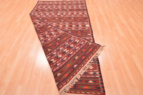 Kilim Red Hand Knotted 49 X 94 Area Rug 100-76490 Image 2
