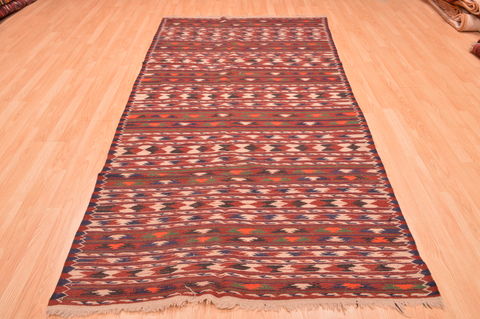 Kilim Red Hand Knotted 49 X 94 Area Rug 100-76490 Image 3