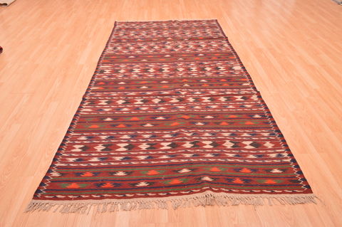Kilim Red Hand Knotted 49 X 94 Area Rug 100-76490 Image 5