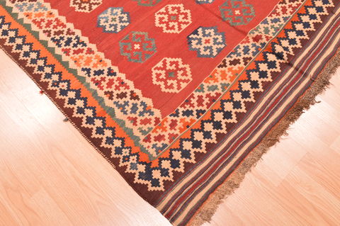Kilim Red Hand Knotted 47 X 89 Area Rug 100-76491 Image 4