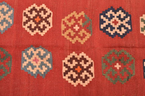 Kilim Red Hand Knotted 47 X 89 Area Rug 100-76491 Image 5