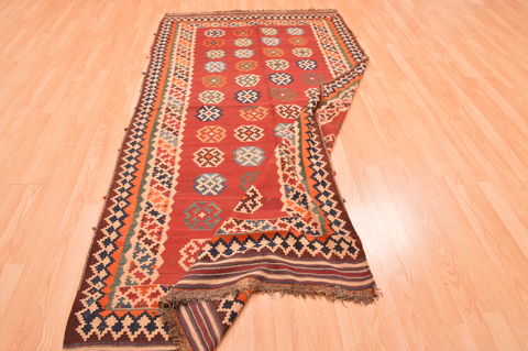 Kilim Red Hand Knotted 47 X 89 Area Rug 100-76491 Image 6