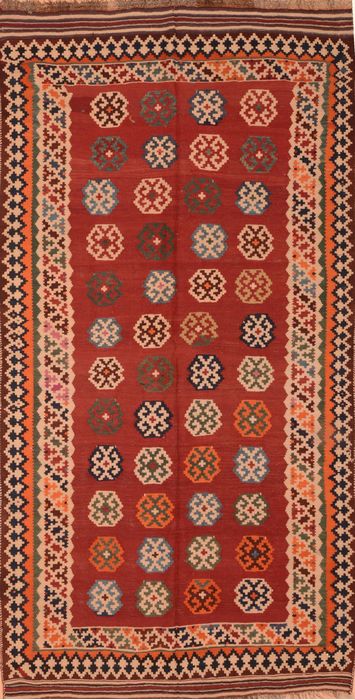 Kilim Red Hand Knotted 47 X 89 Area Rug 100-76491 Image 0