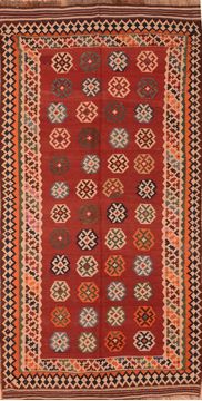 Kilim Red Hand Knotted 4'7" X 8'9"  Area Rug 100-76491