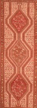 Kilim Red Runner Hand Knotted 3'6" X 10'0"  Area Rug 100-76492