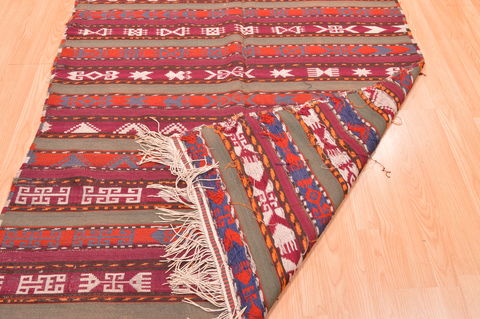 Kilim Red Runner Hand Knotted 411 X 911 Area Rug 100-76494 Image 2