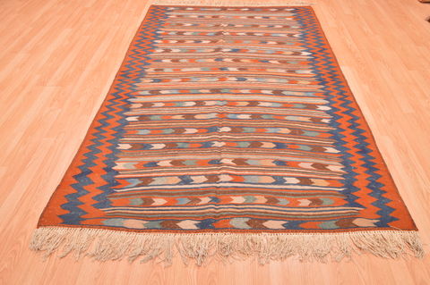 Kilim Beige Hand Knotted 410 X 79 Area Rug 100-76495 Image 5