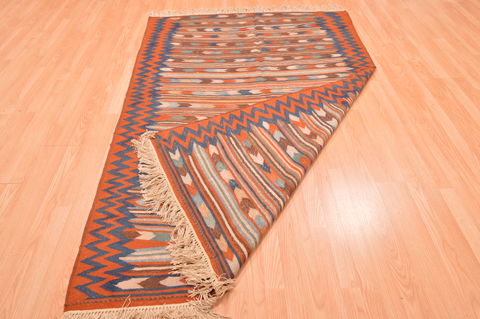 Kilim Beige Hand Knotted 410 X 79 Area Rug 100-76495 Image 6