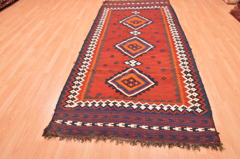 Kilim Brown Runner Hand Knotted 43 X 96 Area Rug 100-76498 Image 3