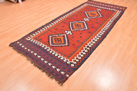 Kilim Brown Runner Hand Knotted 43 X 96 Area Rug 100-76498 Image 4