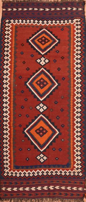 Kilim Brown Runner Hand Knotted 43 X 96 Area Rug 100-76498 Image 0