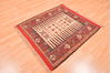 Kilim Red Square Hand Knotted 38 X 310  Area Rug 100-76500 Thumb 2