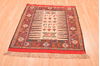 Kilim Red Square Hand Knotted 38 X 310  Area Rug 100-76500 Thumb 4