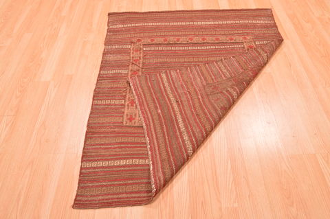 Kilim Brown Hand Knotted 42 X 51 Area Rug 100-76501 Image 4