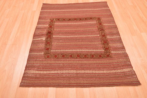 Kilim Brown Hand Knotted 42 X 51 Area Rug 100-76501 Image 6
