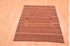 Kilim Brown Hand Knotted 42 X 51 Area Rug 100-76501 Thumb 1
