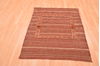 Kilim Brown Hand Knotted 42 X 51  Area Rug 100-76501 Thumb 1