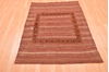 Kilim Brown Hand Knotted 42 X 51 Area Rug 100-76501 Thumb 6