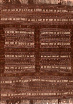 Kilim Brown Square Flat Woven 3'9" X 4'1"  Area Rug 100-76504