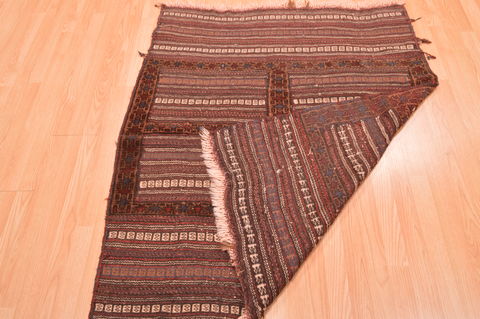 Kilim Brown Hand Knotted 42 X 50 Area Rug 100-76508 Image 1