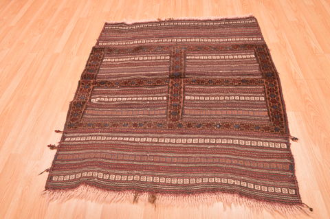 Kilim Brown Hand Knotted 42 X 50 Area Rug 100-76508 Image 4