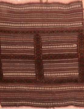 Kilim Brown Hand Knotted 4'2" X 5'0"  Area Rug 100-76508