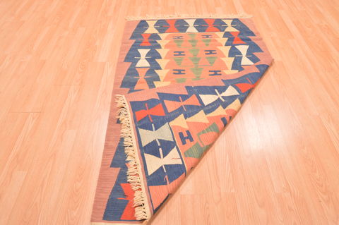 Kilim Red Hand Knotted 38 X 510 Area Rug 100-76509 Image 6