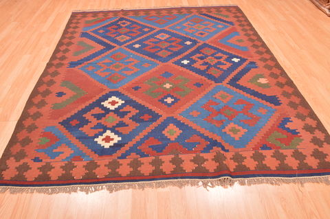 Kilim Brown Hand Knotted 66 X 79 Area Rug 100-76510 Image 4