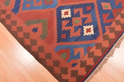 Kilim Brown Hand Knotted 66 X 79 Area Rug 100-76510 Image 5