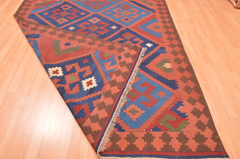 Kilim Brown Hand Knotted 66 X 79 Area Rug 100-76510 Image 7