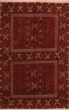 Afghan Khan Mohammadi Brown Rectangle 5x7 ft Wool Carpet 76513