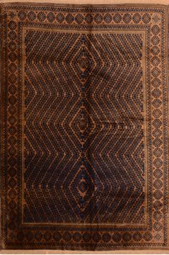 Afghan Khan Mohammadi Brown Rectangle 7x10 ft Wool Carpet 76515