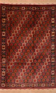 Afghan Khan Mohammadi Multicolor Rectangle 6x9 ft Wool Carpet 76517