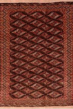 Khan Mohammadi Brown Hand Knotted 6'7" X 9'5"  Area Rug 100-76519