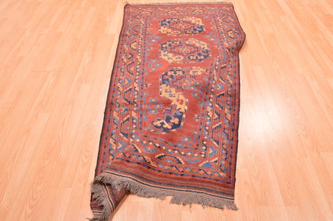 Baluch Red Runner Hand Knotted 33 X 68 Area Rug 100-76523 Image 6