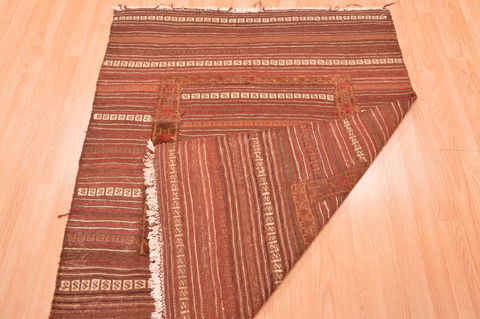 Kilim Brown Hand Knotted 38 X 47 Area Rug 100-76529 Image 2