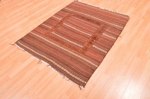 Kilim Brown Hand Knotted 38 X 47 Area Rug 100-76529 Image 4