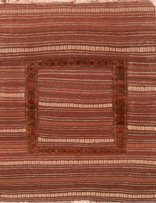 Kilim Brown Hand Knotted 38 X 47 Area Rug 100-76529 Image 0