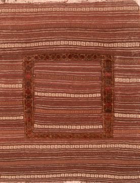 Kilim Brown Hand Knotted 3'8" X 4'7"  Area Rug 100-76529