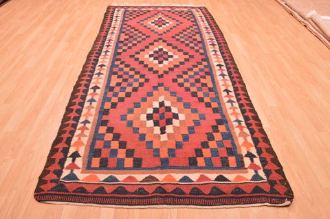 Kilim Red Runner Hand Knotted 49 X 106 Area Rug 100-76533 Image 1